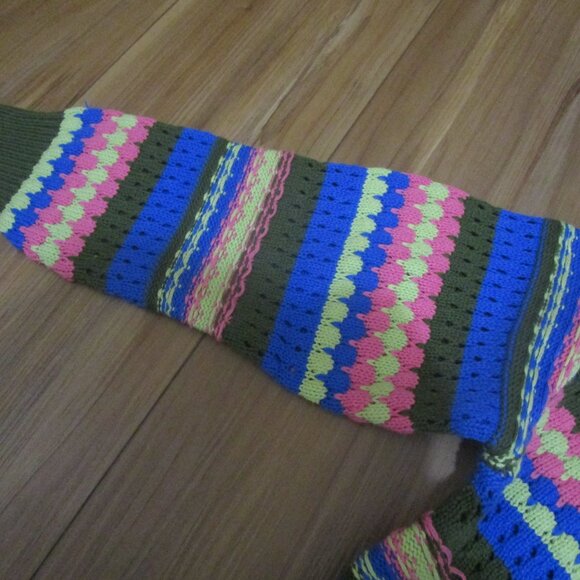 Circus by Sam Edelman stripe crochet crop sweater knit chunky striped NWT XS - Picture 9 of 16